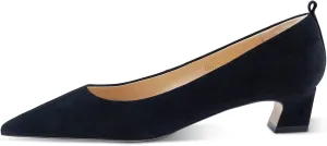 7or9 Block Heels for Women Comfortable Womens Pumps Breathable Lambskin Heels Closed Toe Black Heels 1.38"