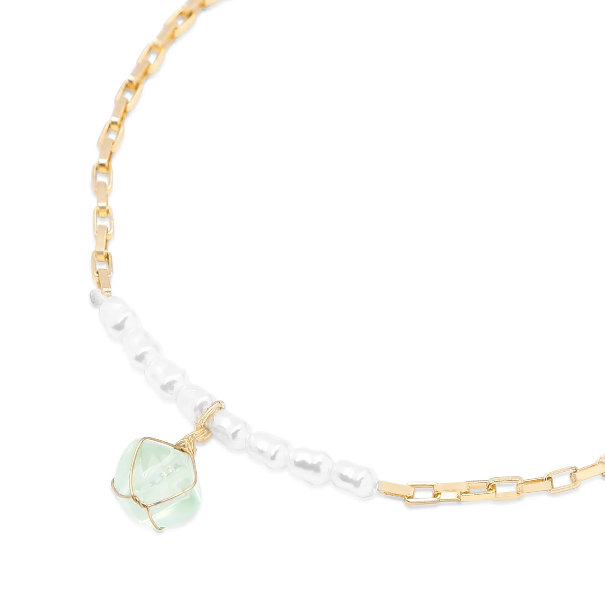 Accessorize London Women's Pearl & Stone Charm Anklet