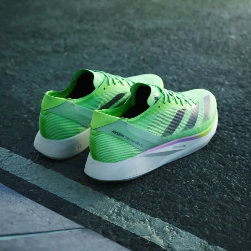 adidas Adizero Takumi Sen 10 sneakers, green/black/white