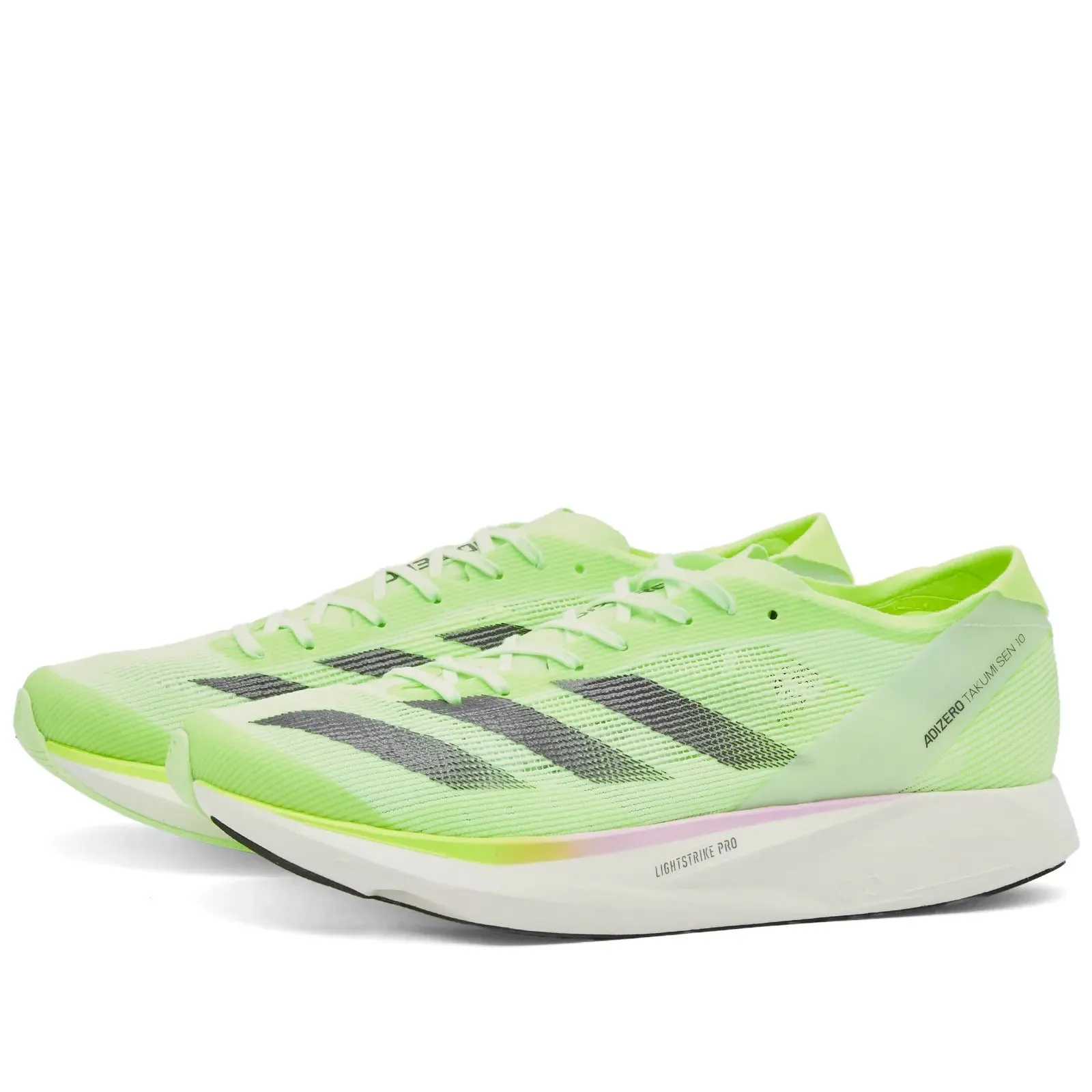 adidas Adizero Takumi Sen 10 sneakers, green/black/white
