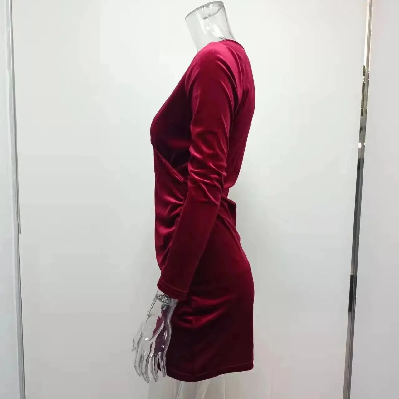 Amazon Wish Cross Border Women's V-Neck Slim Fit Dress