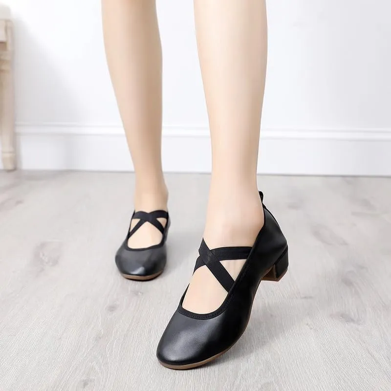 AOQUNFS Womens Latin Dance Shoes Close Toe Ballroom Dance Practice Shoes