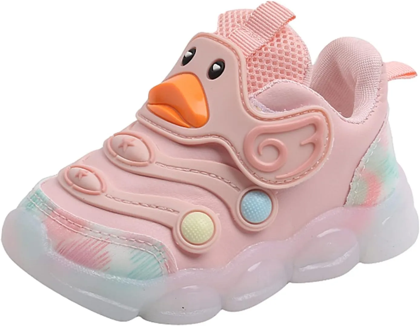 Baby Boys Girls Light Up Flash Light Casual Shoes Toddler Infant Newborn Cute Duck Breathable Running Work Sneakers