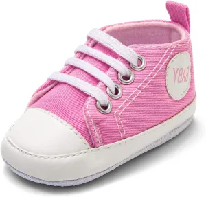 Baby Infant Lace Sneakers Flat Non Slip Ankle Toddler First Walking Running Sport Shoes Lightweight Casual Comfy