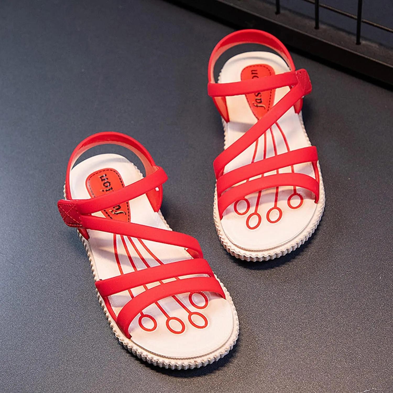 Baby Kids Rubber Strap Sandals Open Toe Bump Wide Shoes Toddler Boys Girls Summer Lightweight Fashion Comfy Sandals