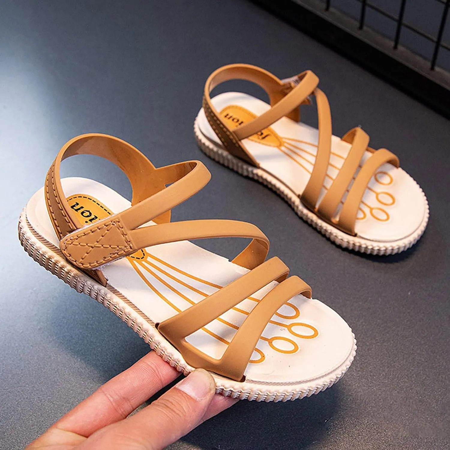 Baby Kids Rubber Strap Sandals Open Toe Bump Wide Shoes Toddler Boys Girls Summer Lightweight Fashion Comfy Sandals