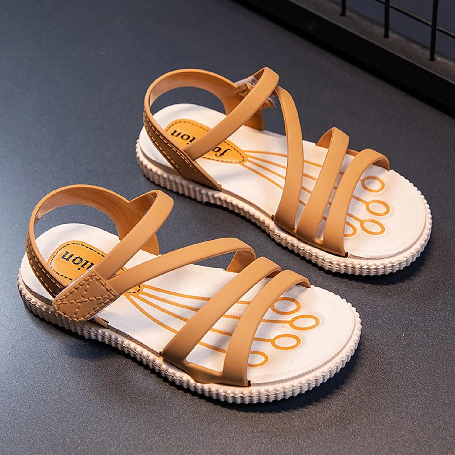 Baby Kids Rubber Strap Sandals Open Toe Bump Wide Shoes Toddler Boys Girls Summer Lightweight Fashion Comfy Sandals