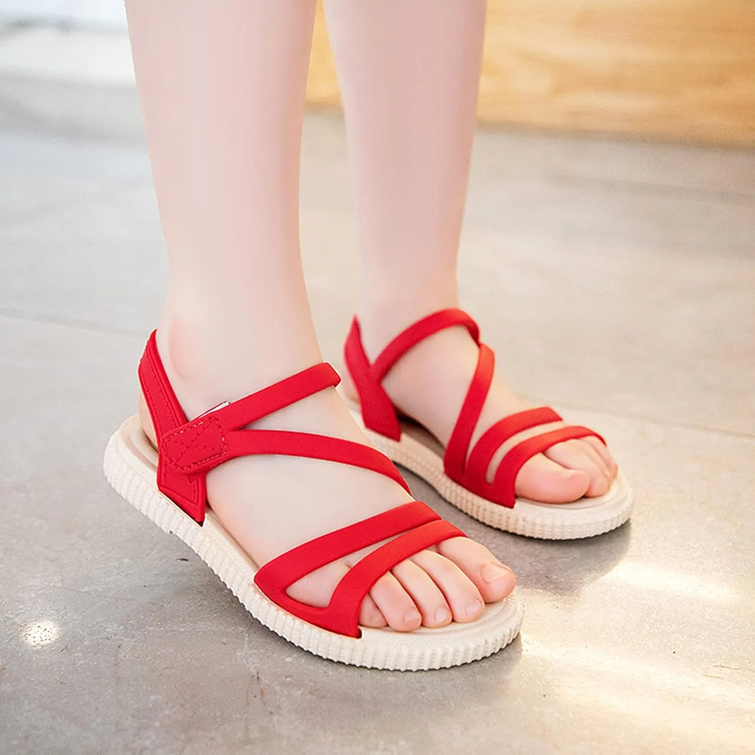 Baby Kids Rubber Strap Sandals Open Toe Bump Wide Shoes Toddler Boys Girls Summer Lightweight Fashion Comfy Sandals