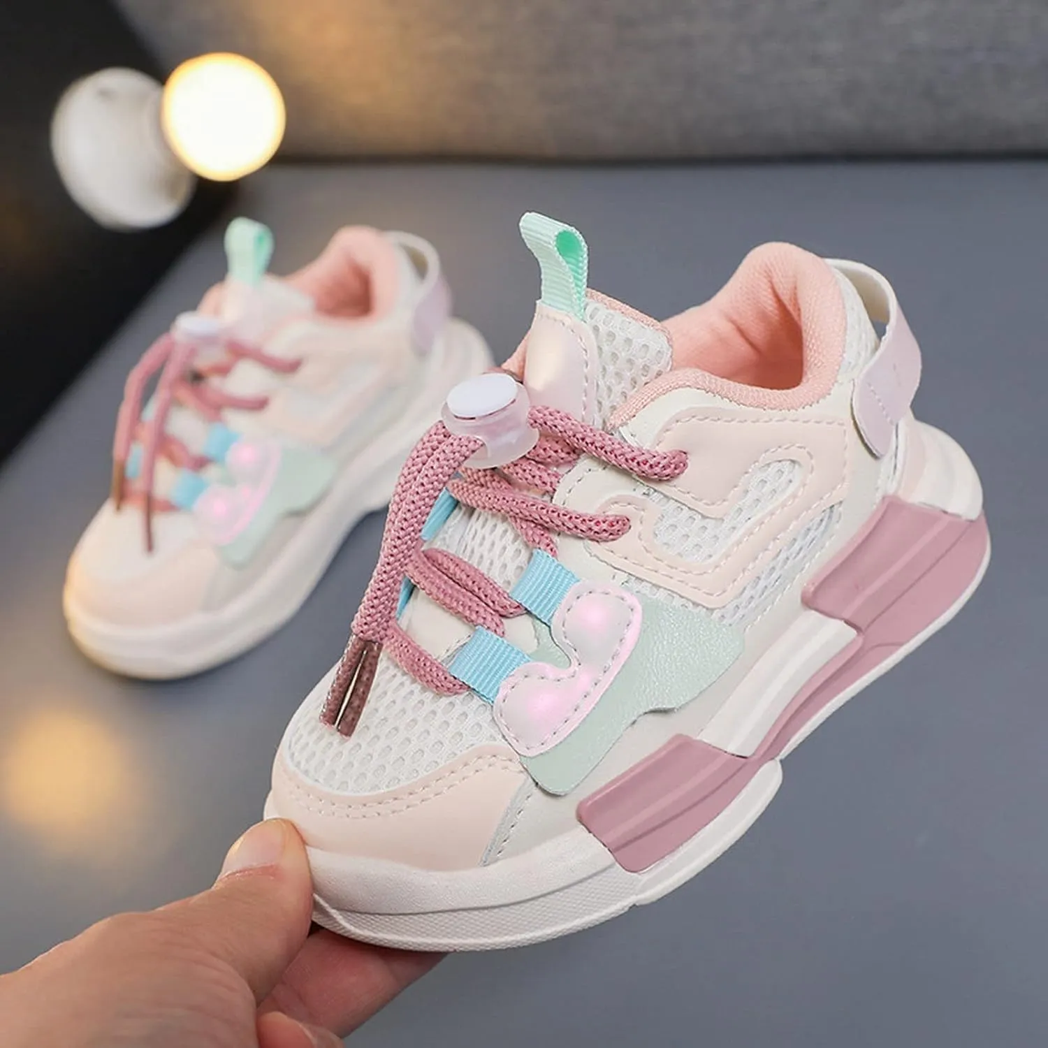 Baby Toddler Mesh Sneakers Infant Newborn Lace-Up First Walking Sport Shoes Lightweight Breathable Comfy Non Slip Shoes