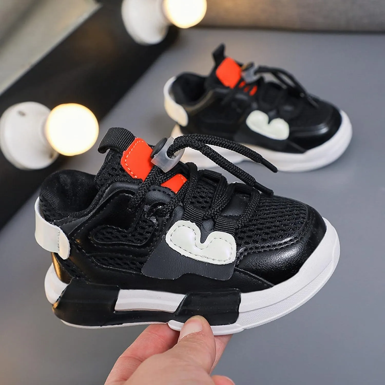 Baby Toddler Mesh Sneakers Infant Newborn Lace-Up First Walking Sport Shoes Lightweight Breathable Comfy Non Slip Shoes