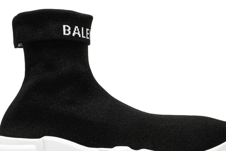 Balenciaga Speed Sneaker Cuffed 'Black Yellow' Sneakers, black