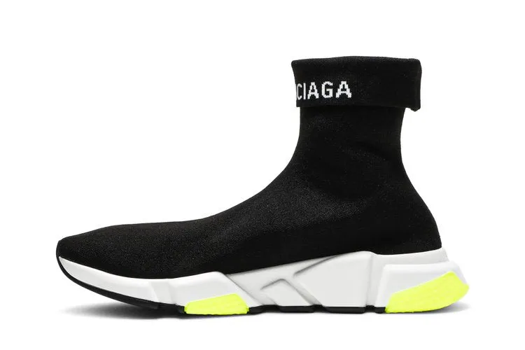 Balenciaga Speed Sneaker Cuffed 'Black Yellow' Sneakers, black