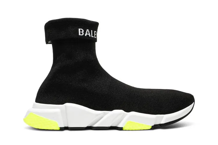 Balenciaga Speed Sneaker Cuffed 'Black Yellow' Sneakers, black