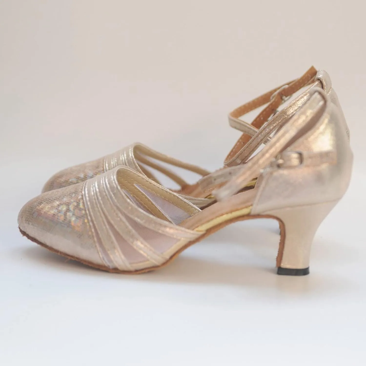 Ballroom Dance Shoes Women Sequin Party Shoes Latin Dance Shoe Chunky Heeled Dress Shoe Low Professional Heels