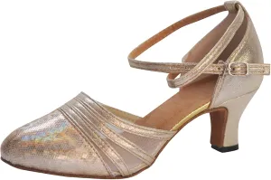 Ballroom Dance Shoes Women Sequin Party Shoes Latin Dance Shoe Chunky Heeled Dress Shoe Low Professional Heels