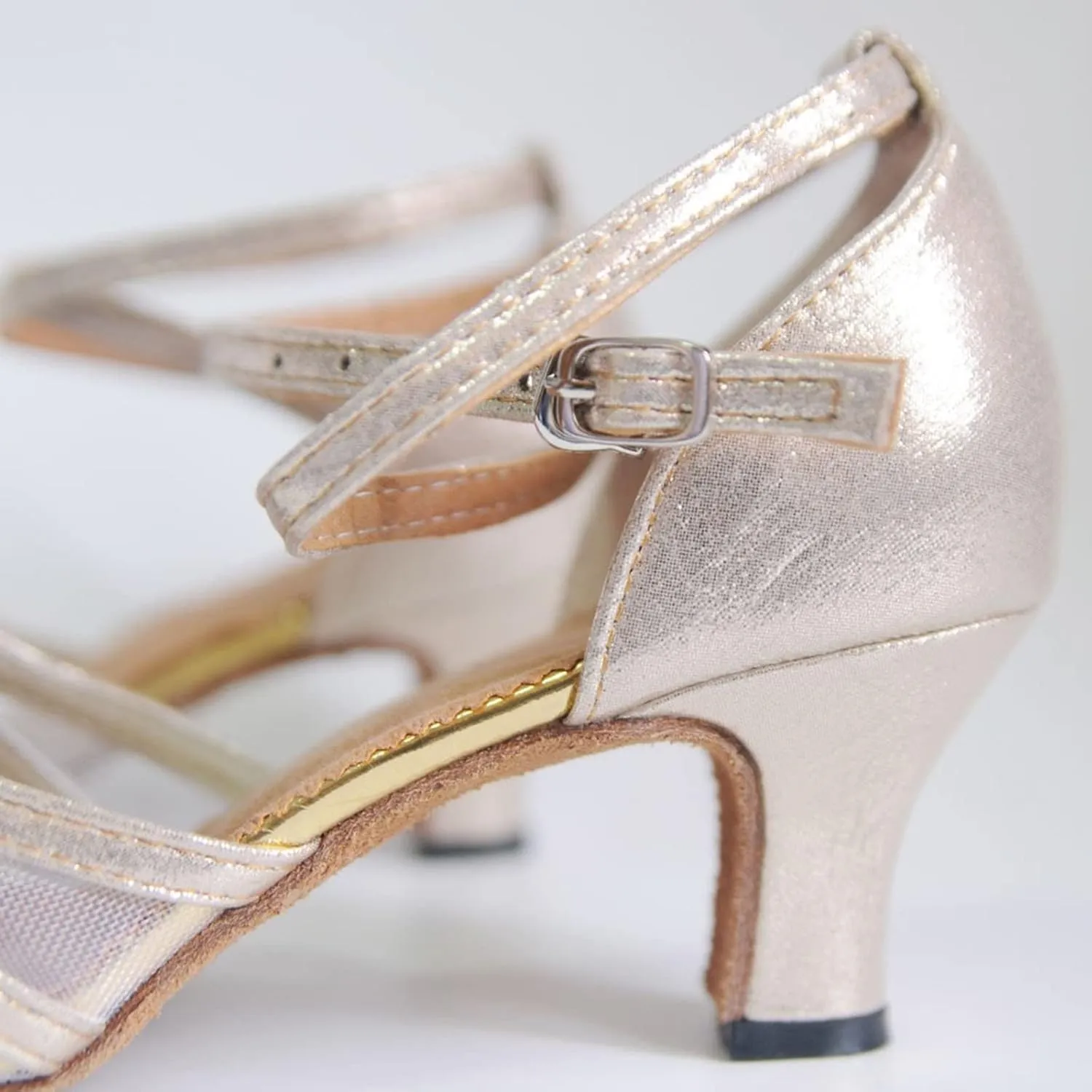 Ballroom Dance Shoes Women Sequin Party Shoes Latin Dance Shoe Chunky Heeled Dress Shoe Low Professional Heels