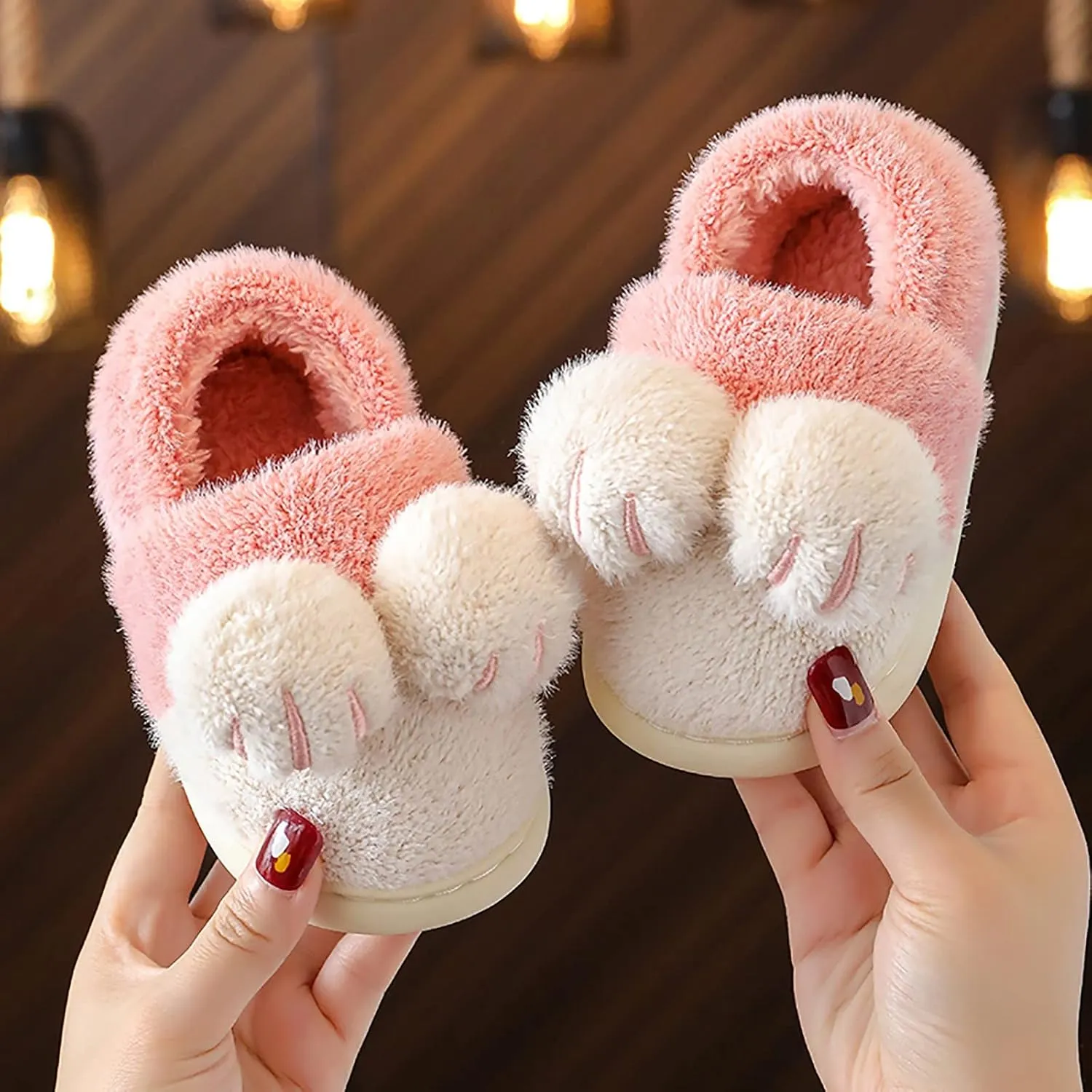 Big Girl Slipper Bedroom Slippers For Kids Cotton Slippers Girls Boys Slippers Memory Foam Comfy House Star Glitter