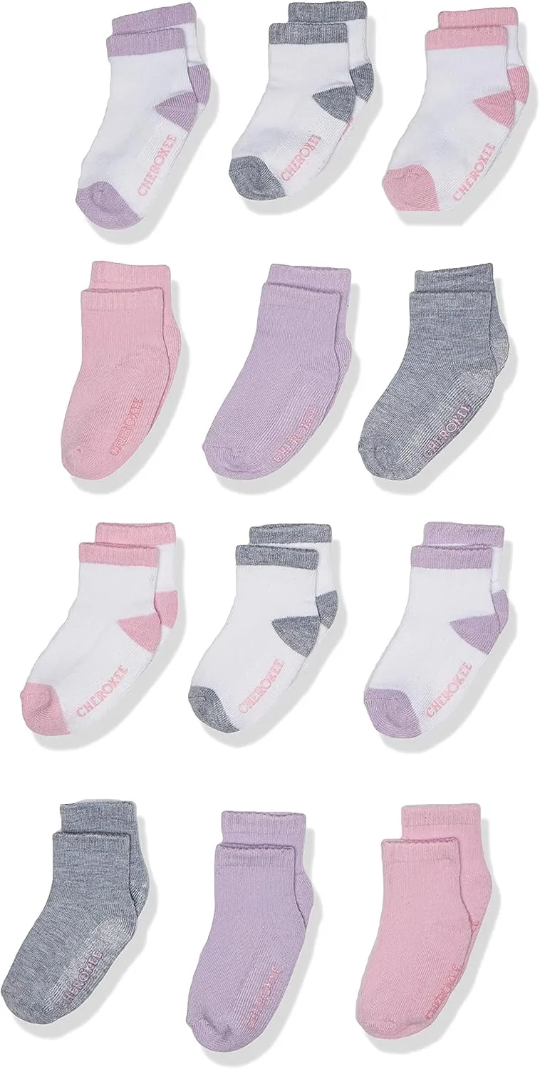 Cherokee Baby Girls' 12 Pack Shorty Ankle Socks