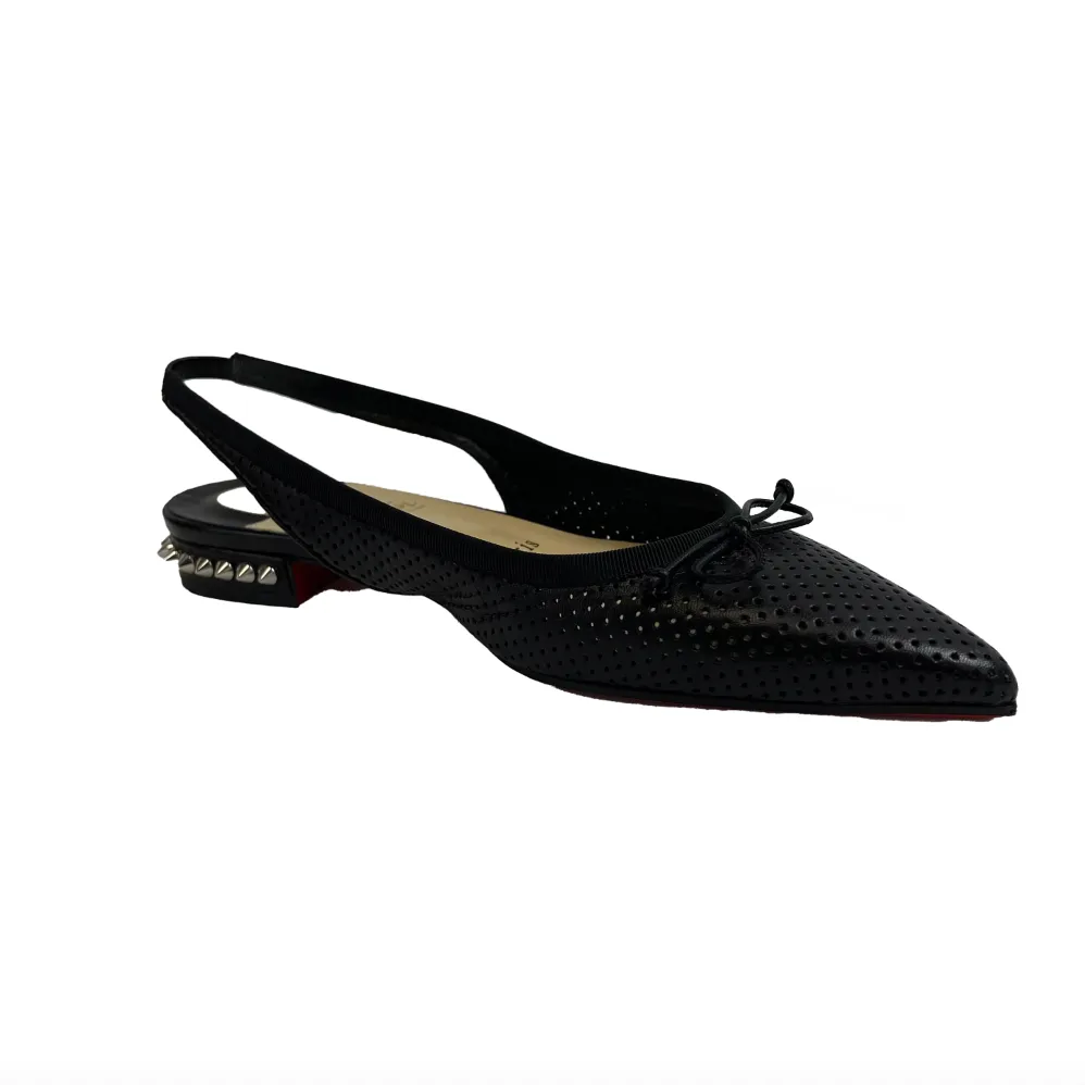 Christian Louboutin - Hall Sling Spike Studded Heel Leather Flat - 35.5 US 5.5