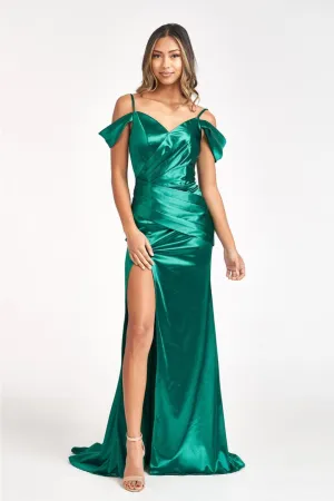 Christmas Dress Green Satin Holiday Party GL3060