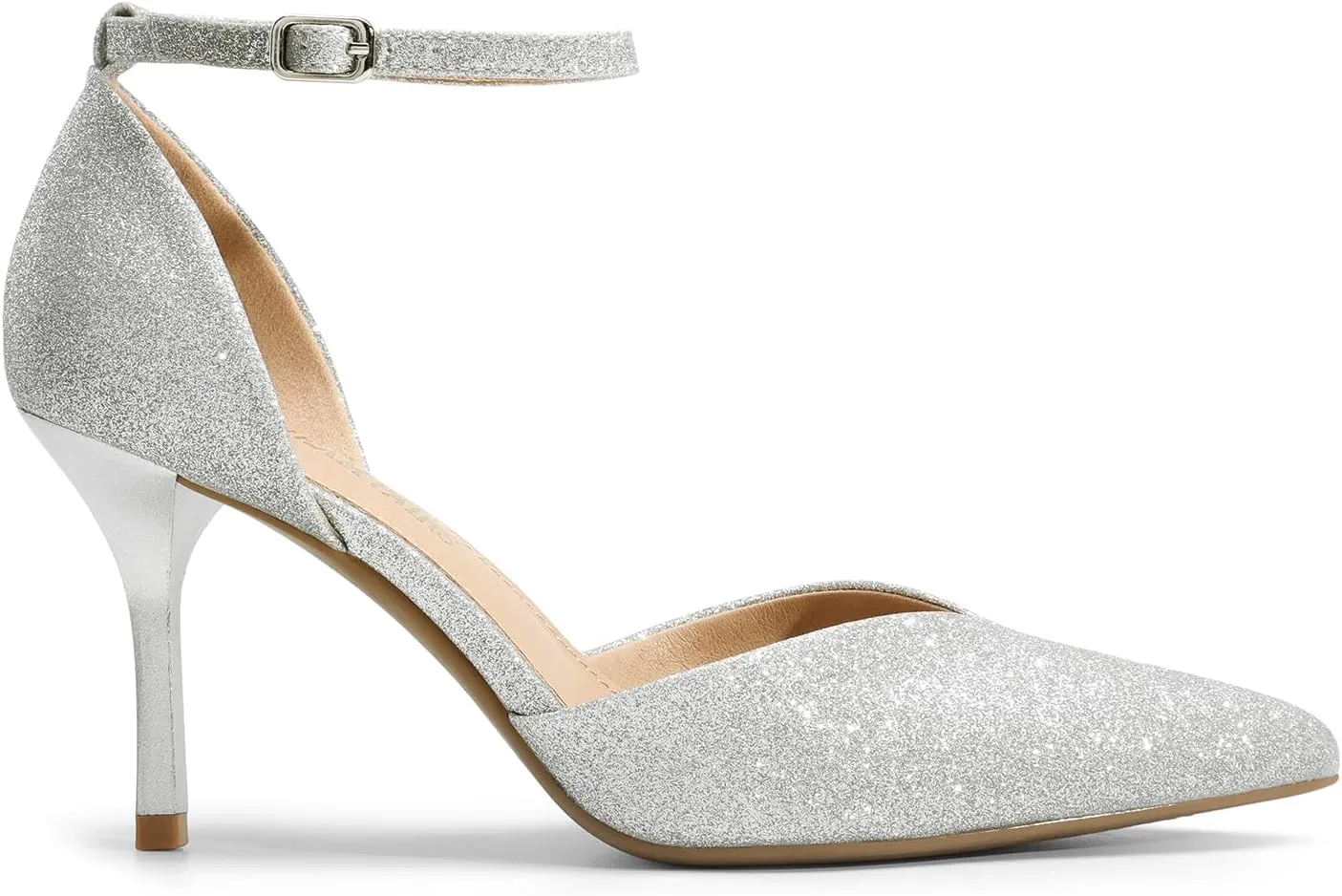 DREAM PAIRS Womens High Heels Strappy Closed Toe Stiletto Ankle Strap Pointed Toe D'Orsay Heel Dress Wedding Party Pumps Shoes