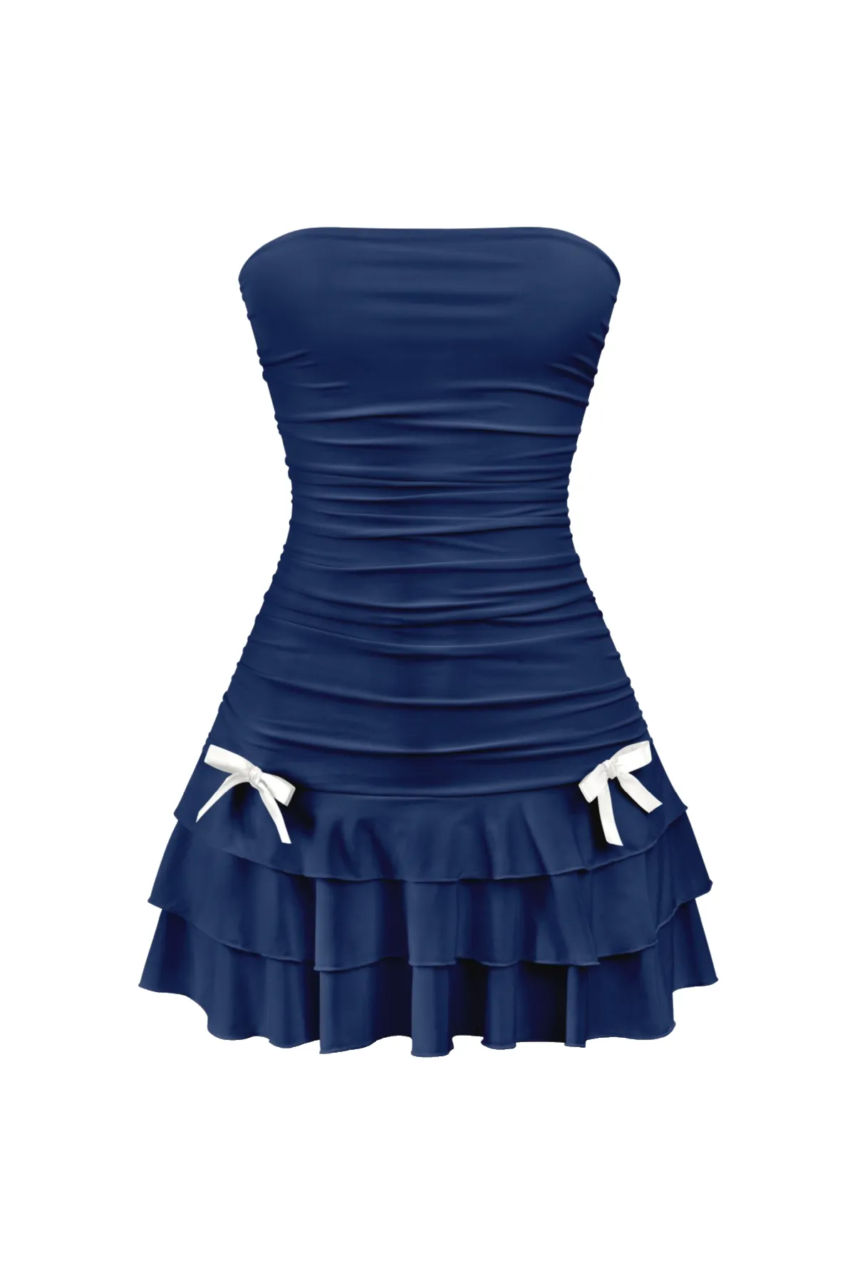 Fairies Mini Ruched Dress (Navy Blue)