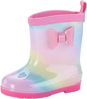 Girl Shoes Rain Boots Cartoon Children Rain Boots Boys and Girls Infant Rain Boots Water Rubber Shoes Kids Rain Boots (H, 2.5-3 Years Toddler)