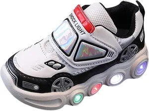 Girls Light Up Laceless Running Shoes Light Up Sneakers for Girls Boys Tennis Shoes Wide Shoes for Toddler Boys