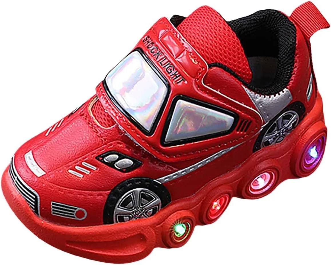 Girls Light Up Laceless Running Shoes Light Up Sneakers for Girls Boys Tennis Shoes Wide Shoes for Toddler Boys