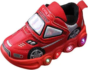 Girls Light Up Laceless Running Shoes Light Up Sneakers for Girls Boys Tennis Shoes Wide Shoes for Toddler Boys