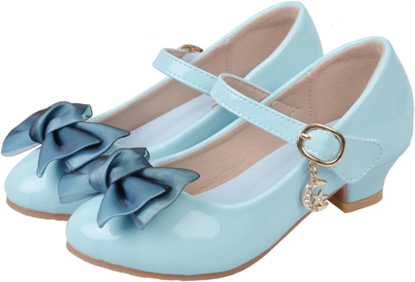 Girls Mary Jane Dress Shoes Pumps Low Heels Flower Party Wedding Shoes School Girl Shoes Kids