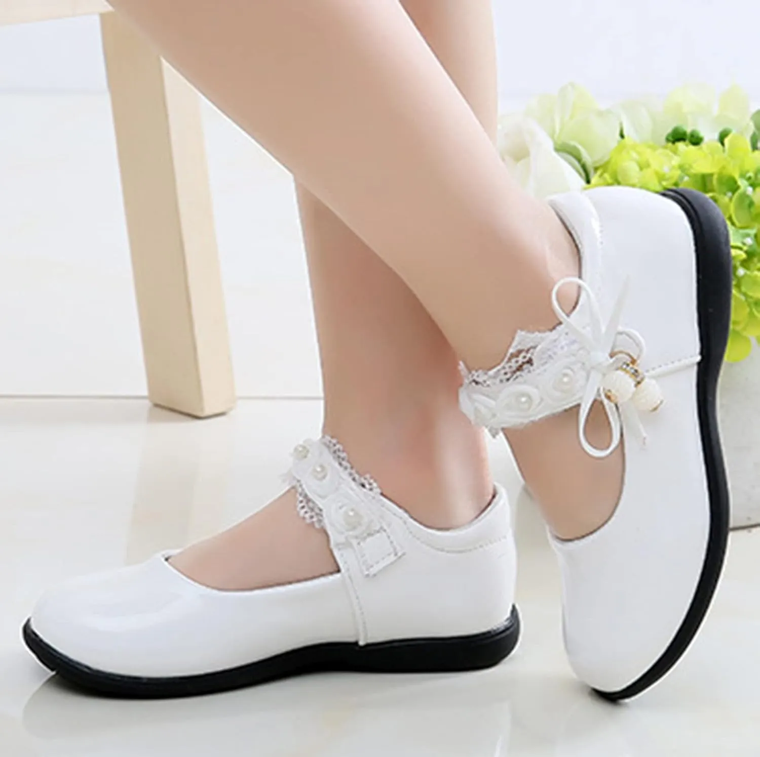 Girls Mary Jane Shoes School Kids Uniforms Flats Ballet Strap Dress Formal Slip-On Shoes Performance Shoes Youth