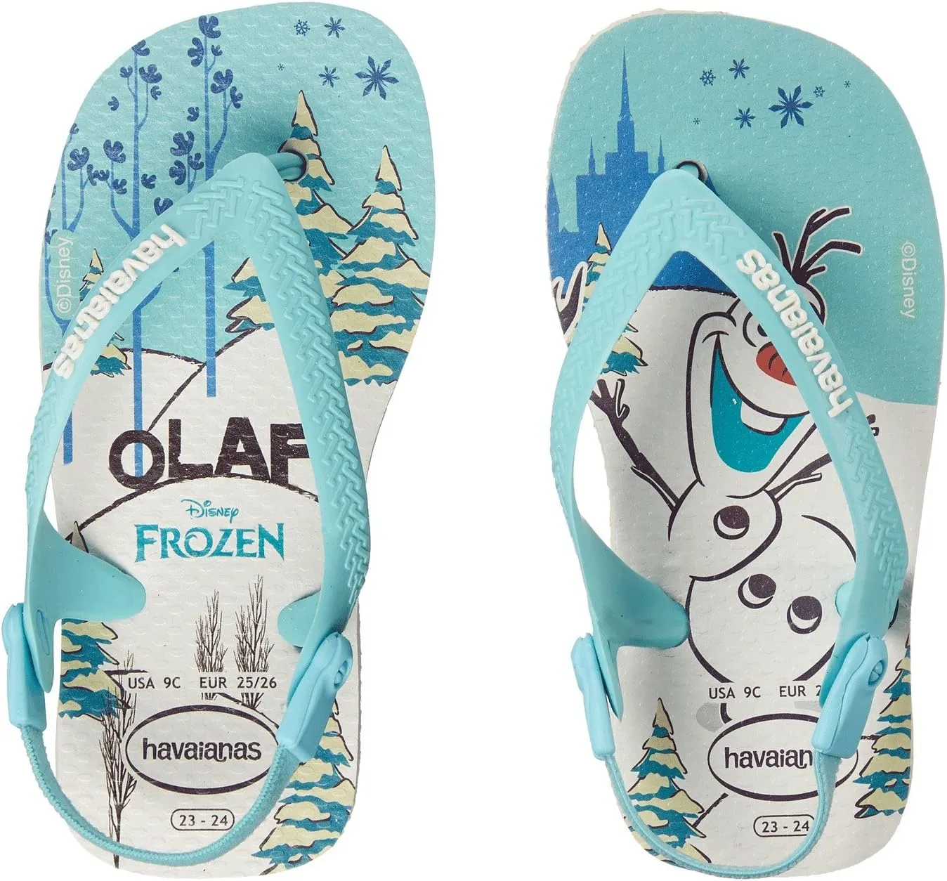 Havaianas Baby Frozen Rubber Flip Flops Olaf 17/18 M BR / 4 M US Infant White