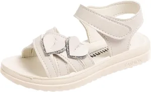 Heart Decorative Thick Sole Sandals for Girls Fashion Soft Sole Open Toe Comfortable Toddler Sandals 2025 Trendy