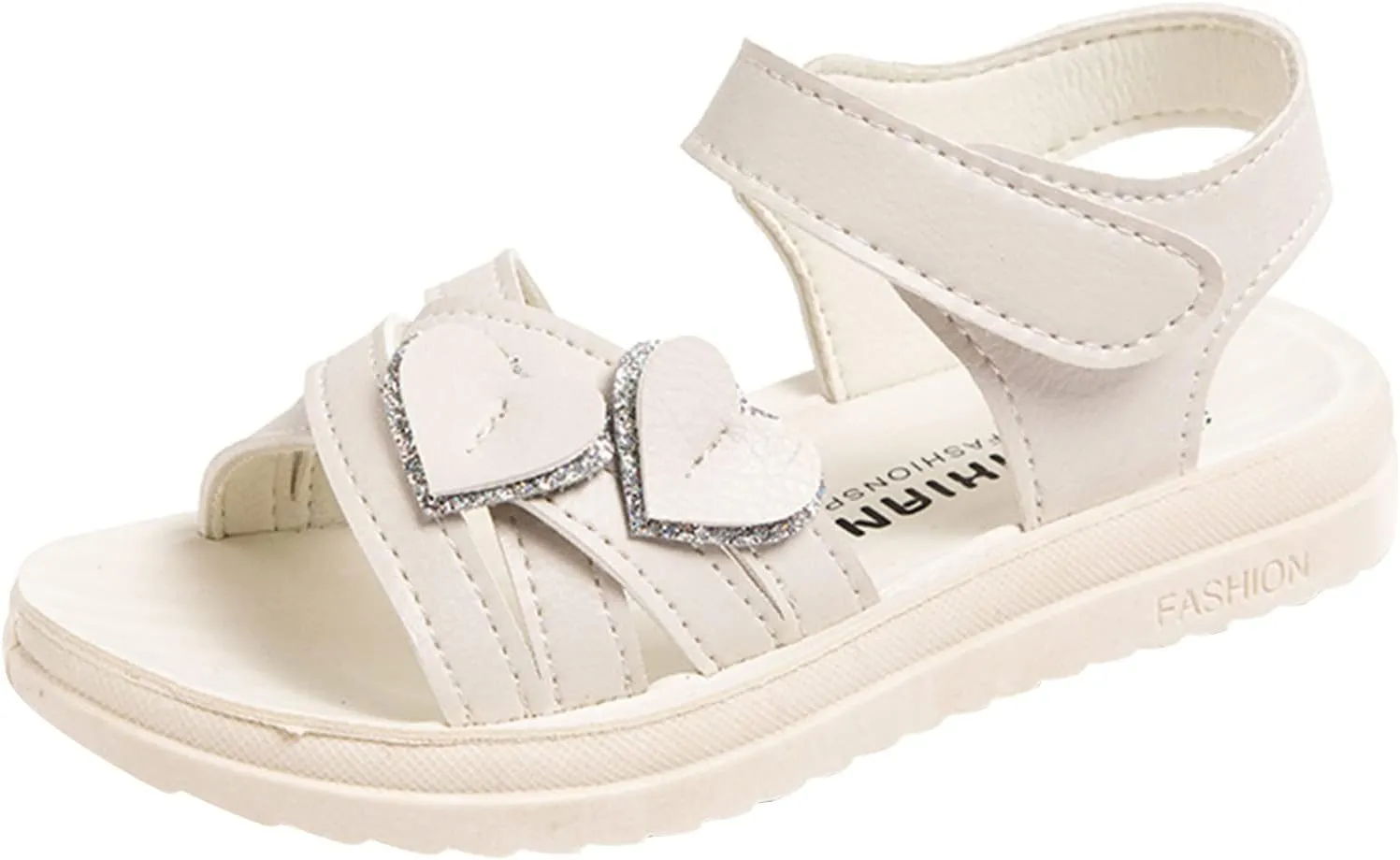 Heart Decorative Thick Sole Sandals for Girls Fashion Soft Sole Open Toe Comfortable Toddler Sandals 2025 Trendy