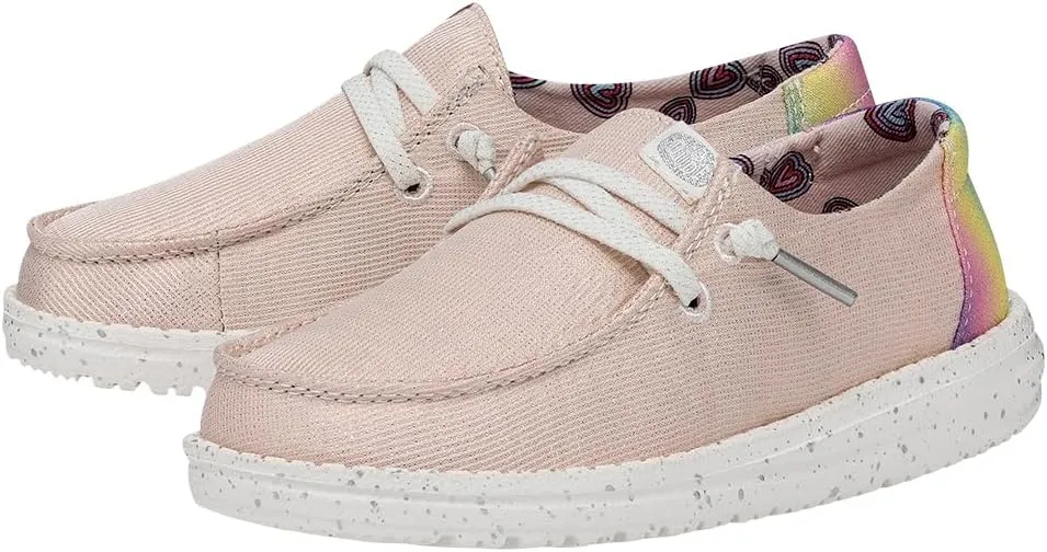 Hey Dude Wendy Youth Sparkle | Youth Loafers | Kids Slip On Shoes | Comfortable & Light-Weight