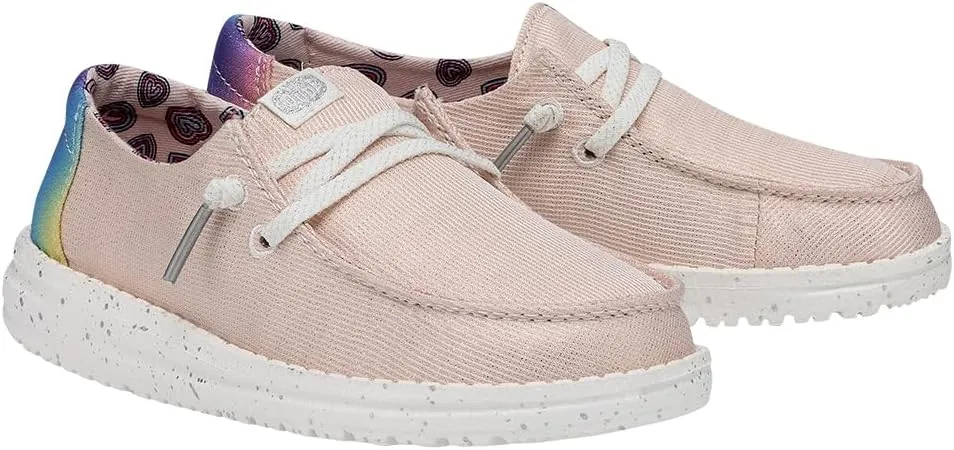 Hey Dude Wendy Youth Sparkle | Youth Loafers | Kids Slip On Shoes | Comfortable & Light-Weight