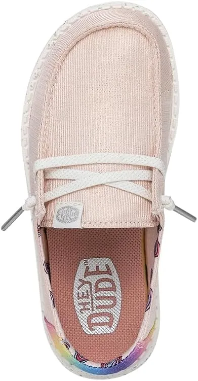 Hey Dude Wendy Youth Sparkle | Youth Loafers | Kids Slip On Shoes | Comfortable & Light-Weight