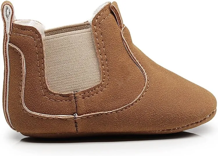 HONGTEYA Baby Booties Toddler Moccasin Warm Winter Shoes Infant Newborn Boys Girls Boots Soft Soled Anti-Slip Baby Shoes Fleece Cozy Crib Shoes First Walker Shoes