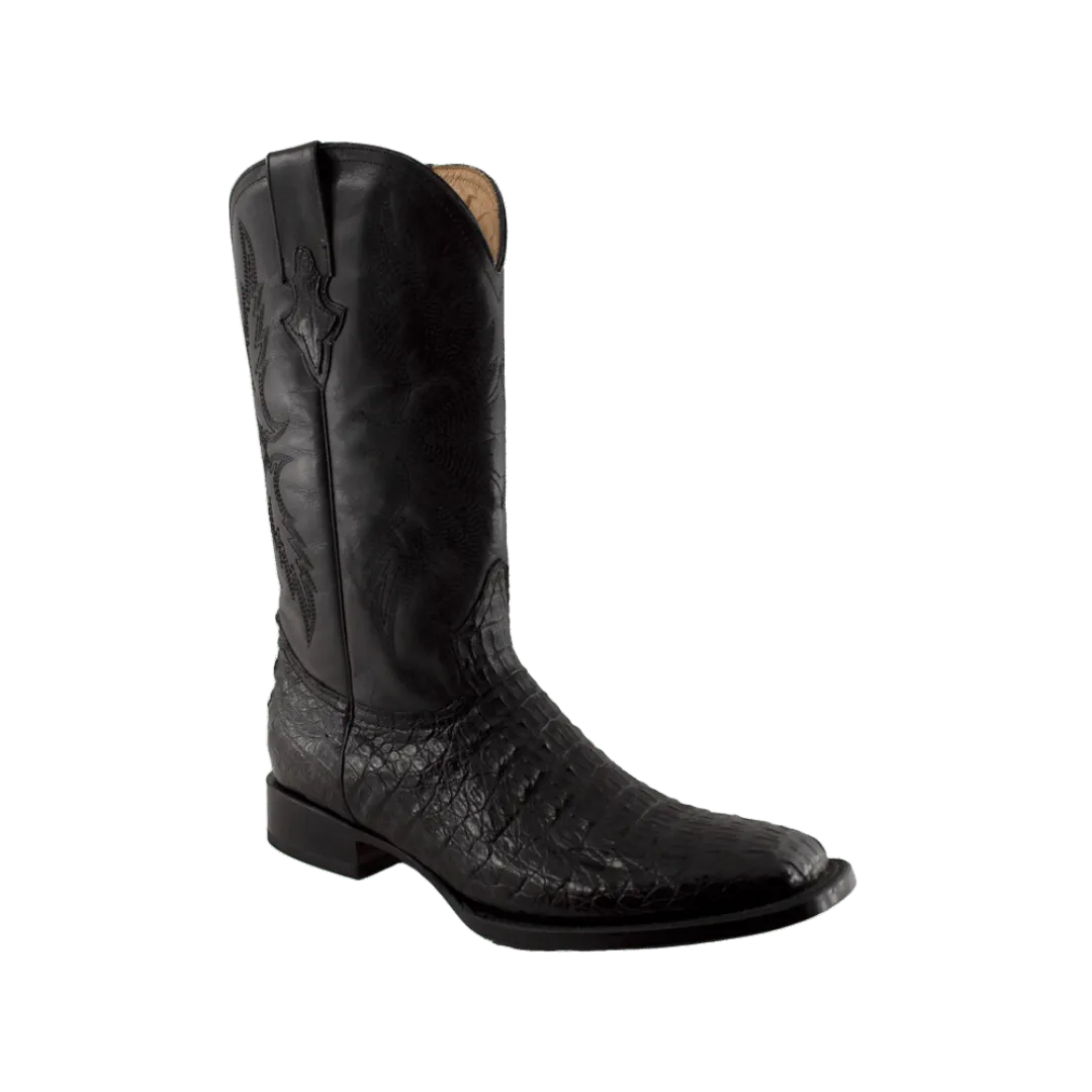 International M Men's Black Caiman Lomo Square Toe Boot