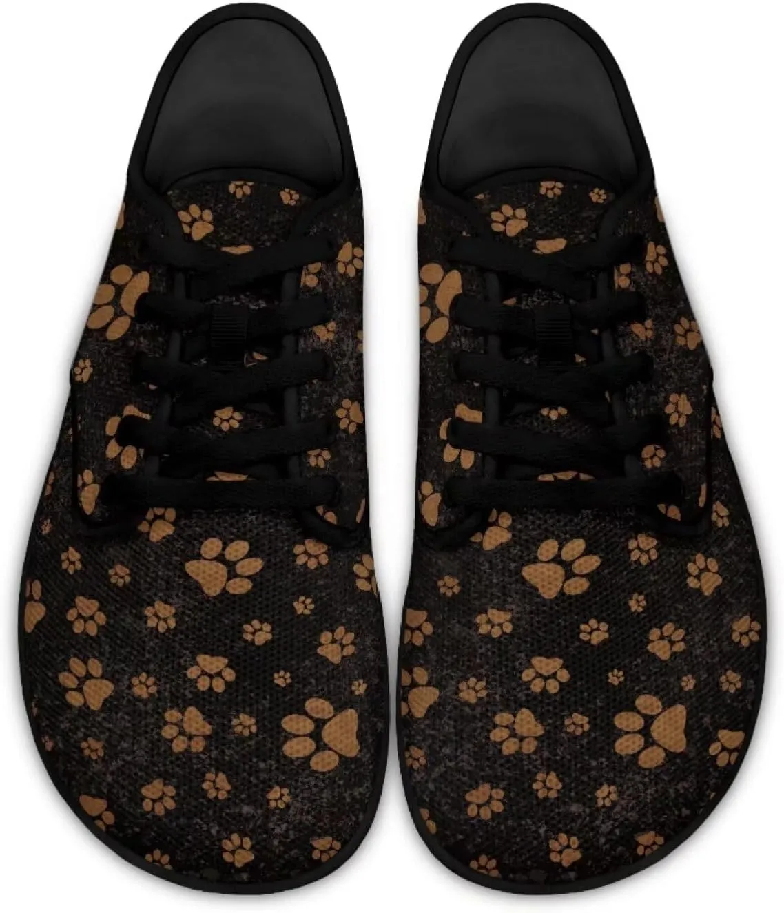 Jeiento Men's Dog Paw Print Barefoot Shoes Wide Toe Box Zero Drop Sneakers Tennis Gym