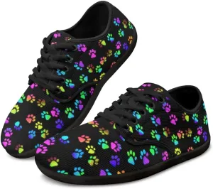Jeiento Men's Dog Paw Print Barefoot Shoes Wide Toe Box Zero Drop Sneakers Tennis Gym