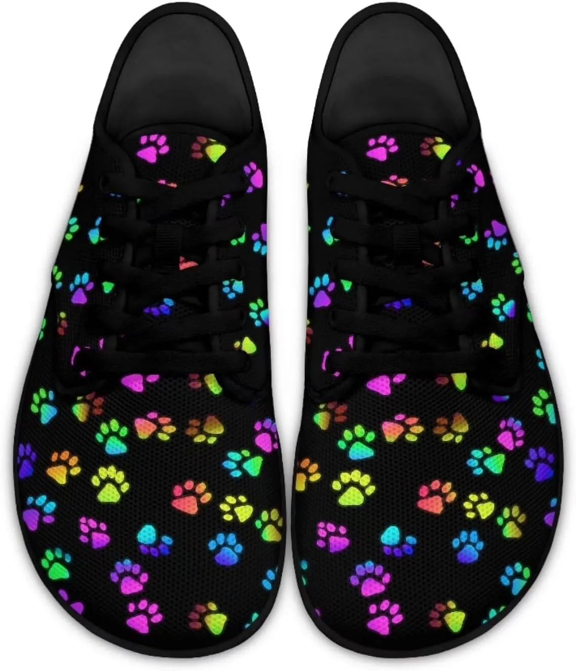 Jeiento Men's Dog Paw Print Barefoot Shoes Wide Toe Box Zero Drop Sneakers Tennis Gym