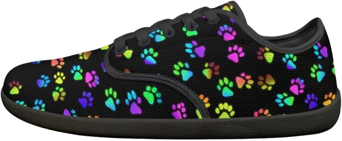 Jeiento Men's Dog Paw Print Barefoot Shoes Wide Toe Box Zero Drop Sneakers Tennis Gym