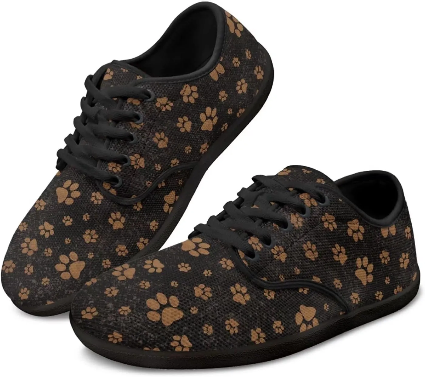 Jeiento Men's Dog Paw Print Barefoot Shoes Wide Toe Box Zero Drop Sneakers Tennis Gym