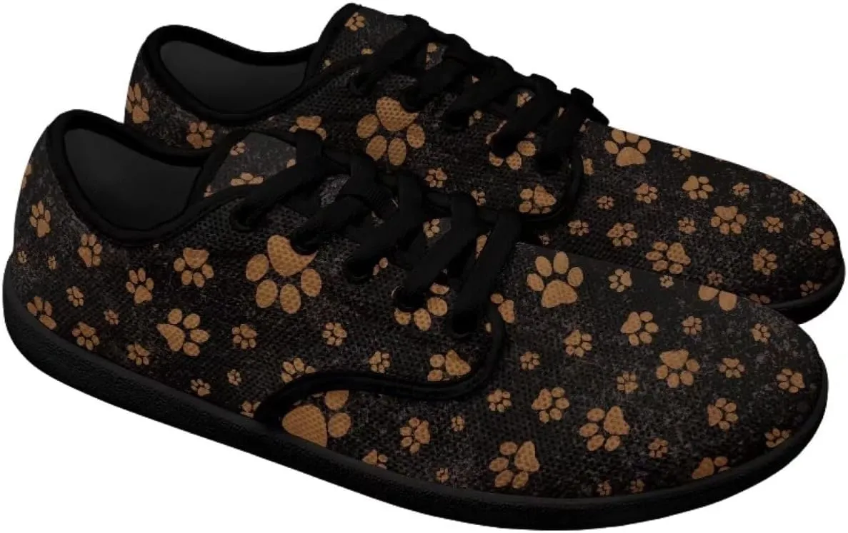 Jeiento Men's Dog Paw Print Barefoot Shoes Wide Toe Box Zero Drop Sneakers Tennis Gym