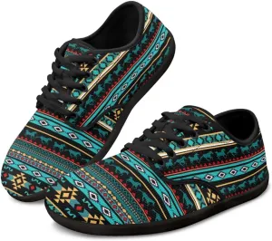 Jeiento Mens Womens Aztec Tribal Barefoot Shoes Wide Toe Box Running Shoes Zero Drop Sole