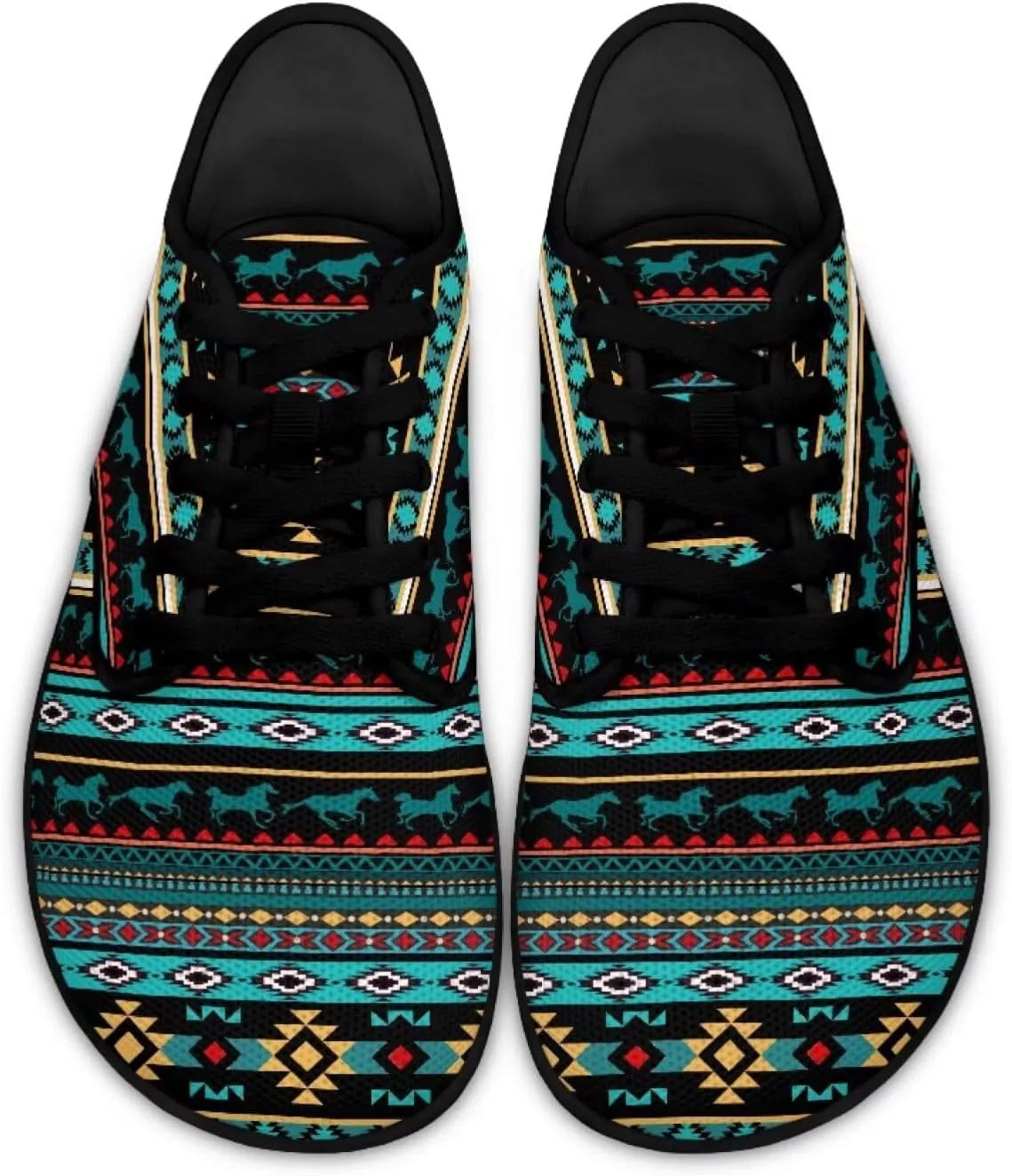 Jeiento Mens Womens Aztec Tribal Barefoot Shoes Wide Toe Box Running Shoes Zero Drop Sole