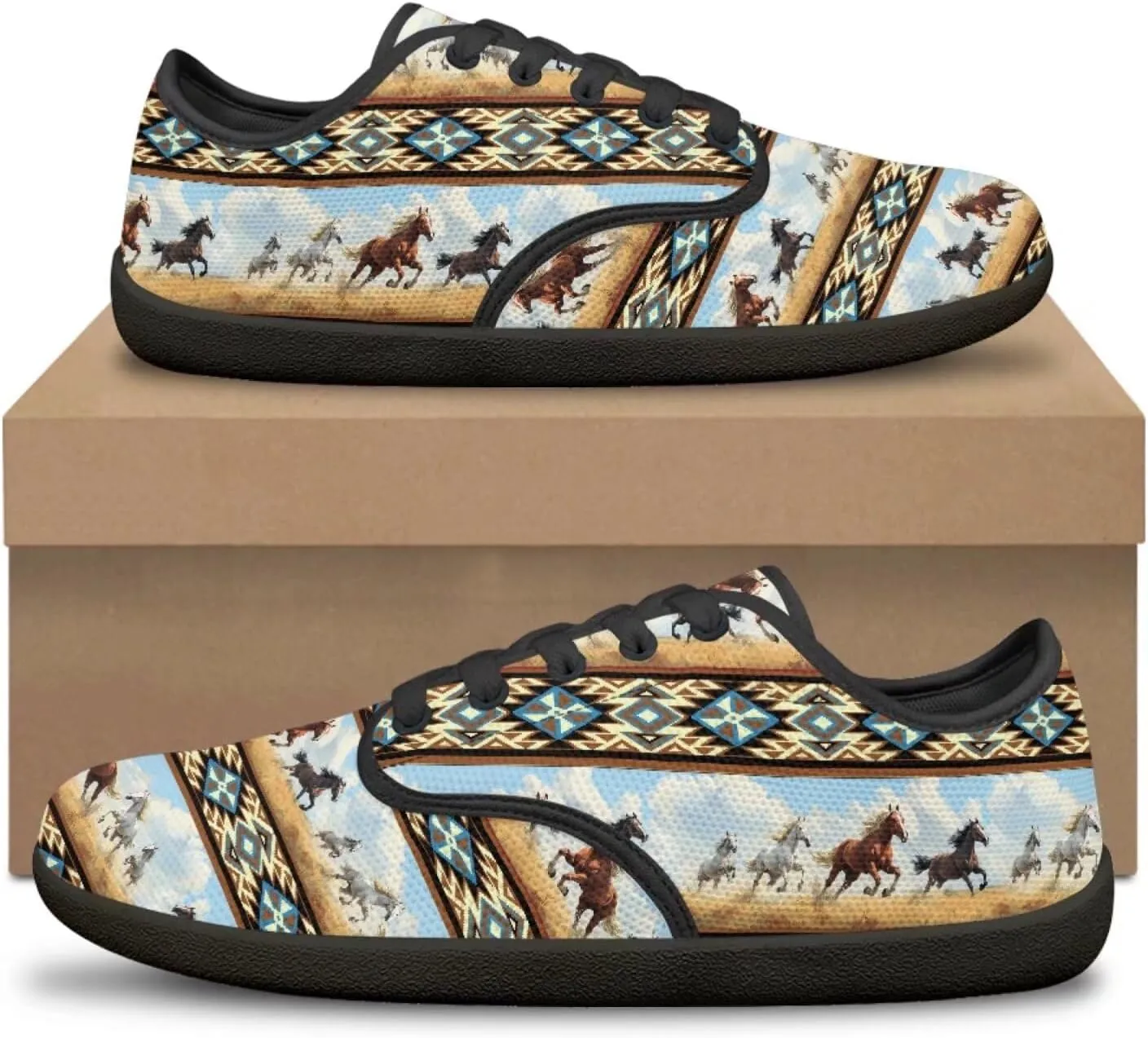 Jeiento Mens Womens Aztec Tribal Barefoot Shoes Wide Toe Box Running Shoes Zero Drop Sole