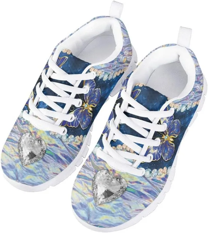Judtueit Hipie Flower Kids Trainers School Shoes, Girls Low-Top Tennis Shoes, Teen Autumn/Winter Sneakers Hiking Shoes